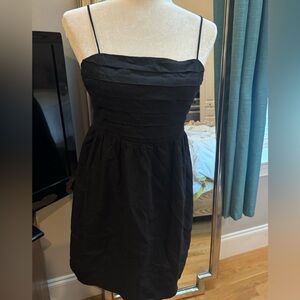 Express Black lined sundress Dress size s elastic smocked back adjustable straps